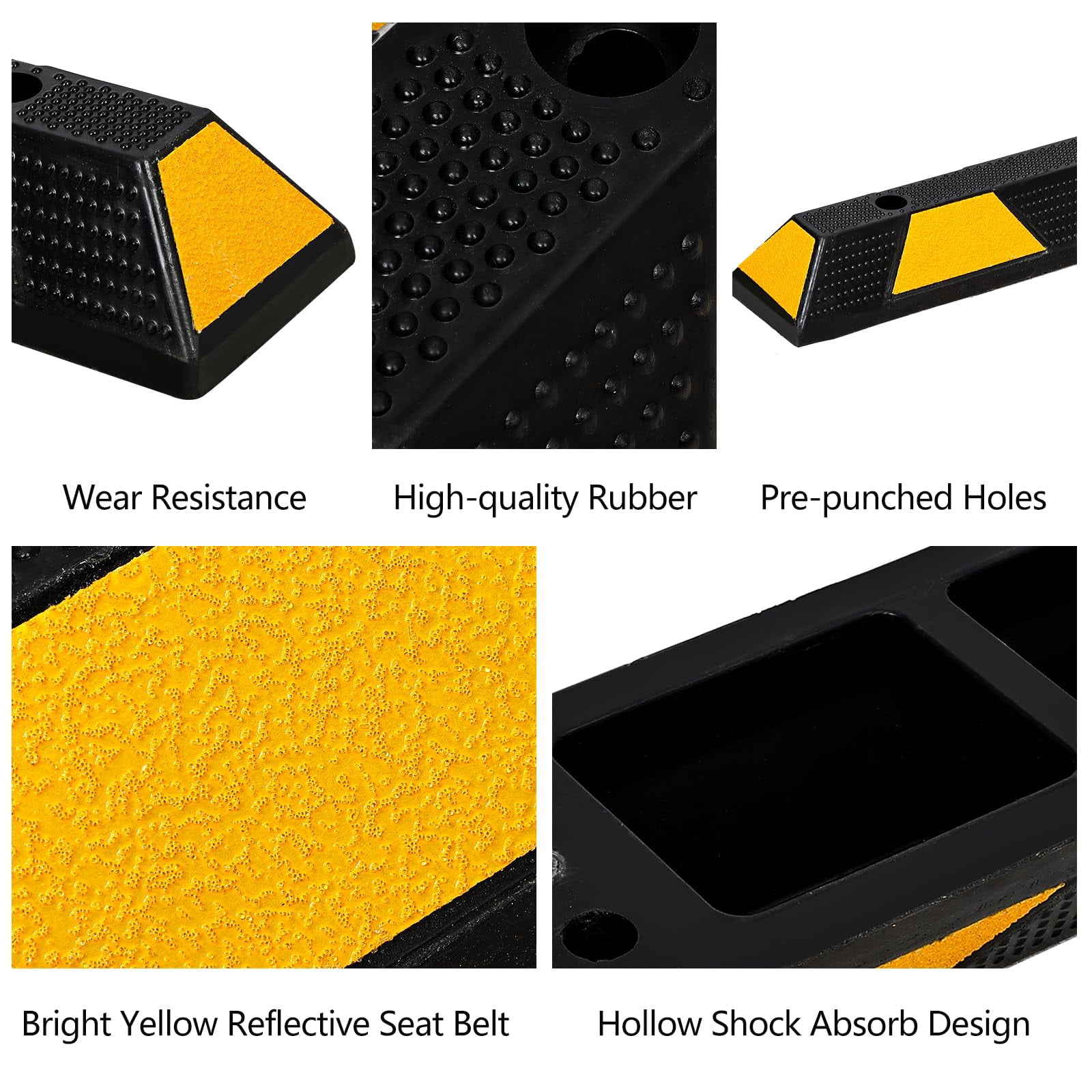 2024 New Curb Parking Garage Floor Stopper - 72 Inch Extra Wide Heavy Duty Rubber Parking Lot Stopper, for Vehicles Truck Driveway, Protect Pumpers from Cars Trucks