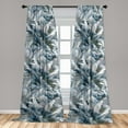 thumbnail image 2 of Botanical Window Curtains, Abstract and Neutral Style Ornament of Garden Blooming Leaves Petals Grunge, Lightweight Decor 2-Panel Set with Rod Pocket, Pair of - 28"x95", Blue Grey Sepia, by Ambesonne, 2 of 3