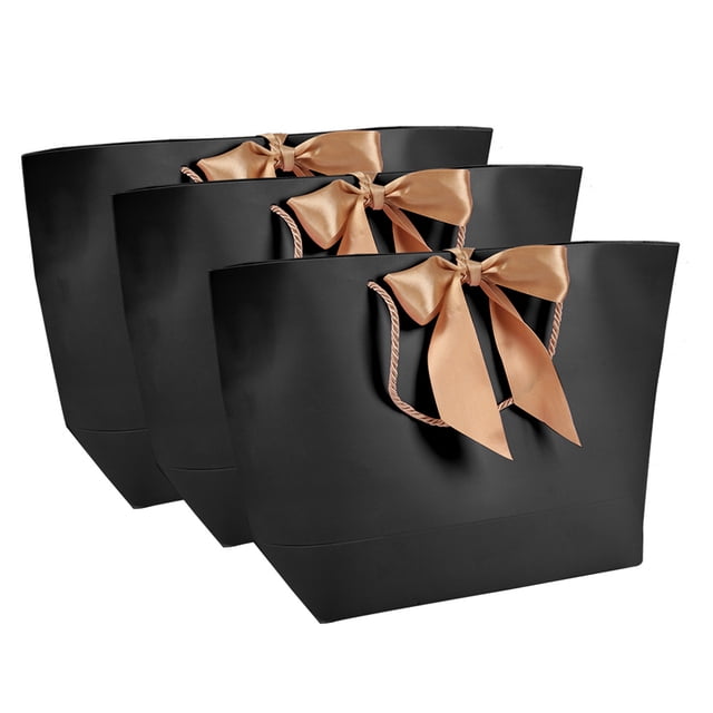 Bolsas de Regalo 10Pcs Bolsas de Regalo de Souvenirs de Papel Negra Dorada de Bienvenida de Arco Bolsa Ropa de Maquillaje Bolsas de Embalaje para Manualidades Compras Recuerdos ANGGREK Otros