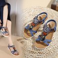 thumbnail image 2 of Juebong Sandals clearance Flat Sandals for Women Dressy Summer Cute Gladiator Slip on Sandal Comfortable Orthopedic T-strap Sandals Ladies Casual Ankle Elastic Bohemian Beach Shoes, 2 of 5