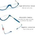 thumbnail image 4 of 3 Pack Magnetic Reading Glasses for Men & Women - Adjustable Temple Computer Readers-Reading Glasses with Neck Strap, Magnet Reading Glasses Men, 4 of 9