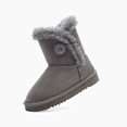 thumbnail image 7 of Weestep Wood Button Warm Shearling Winter Lightweight Snow Boots(7 Toddler, Grey), 7 of 7
