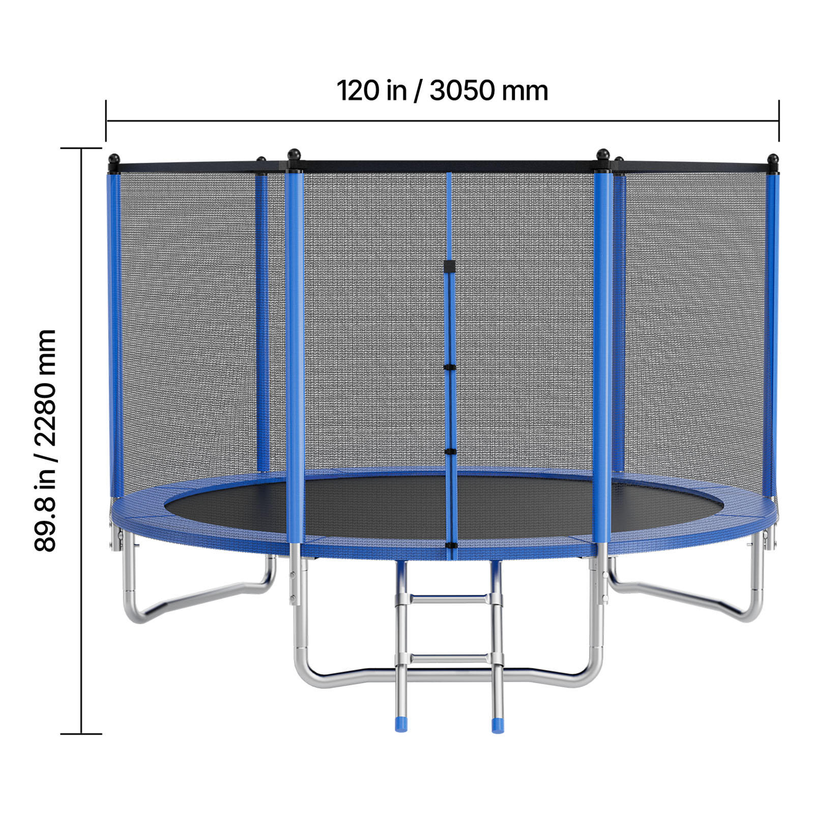 KFFKFF 10FT Outdoor Trampoline with Safety Enclosure, ASTM Certified, Durable Design, 330 lbs Weight Limit, Rust-Resistant Recreational Trampoline for Backyard Fun for Kids and Adults