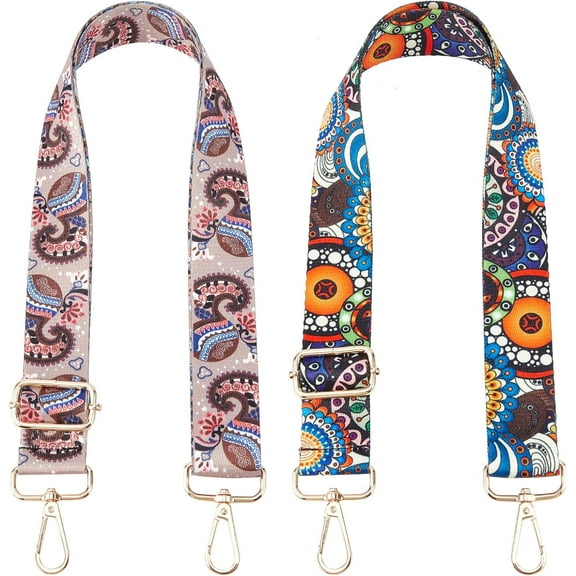 2 Styles Crossbody Bag Strap Adjustable Purse Shoulder Strap Belt Replacement 28-51 Inch Multicolor Guitar Strap Handbag Strap with Gold Buckles for Shoulder Bag Purse Making Supplies