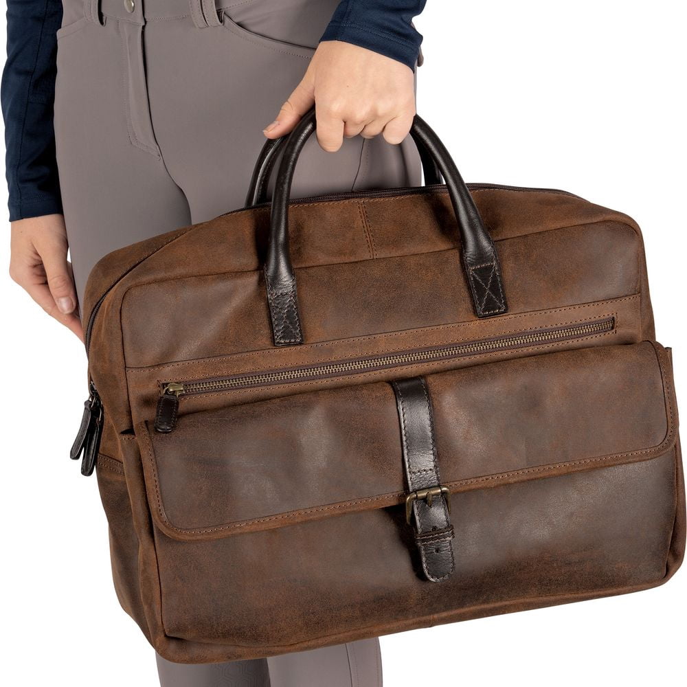 Schneiders Lexington Leather Briefcase Bag | Premium Horse Leather Work Bag | Color Brown