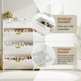 thumbnail image 3 of Wave Shoe Cabinet Slim Entryway Shoe Storage Organizer with 2 Flip Drawers,Slim Fluted Shoe Storage Organizer Fluted Texture Design, and Sturdy Metal Frame for Living Room, Bedroom, or Apartment, 3 of 7