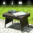 Costway Outdoor Rattan Wicker Side Table for Backyard, Balcony, Poolside, Patio, Garden