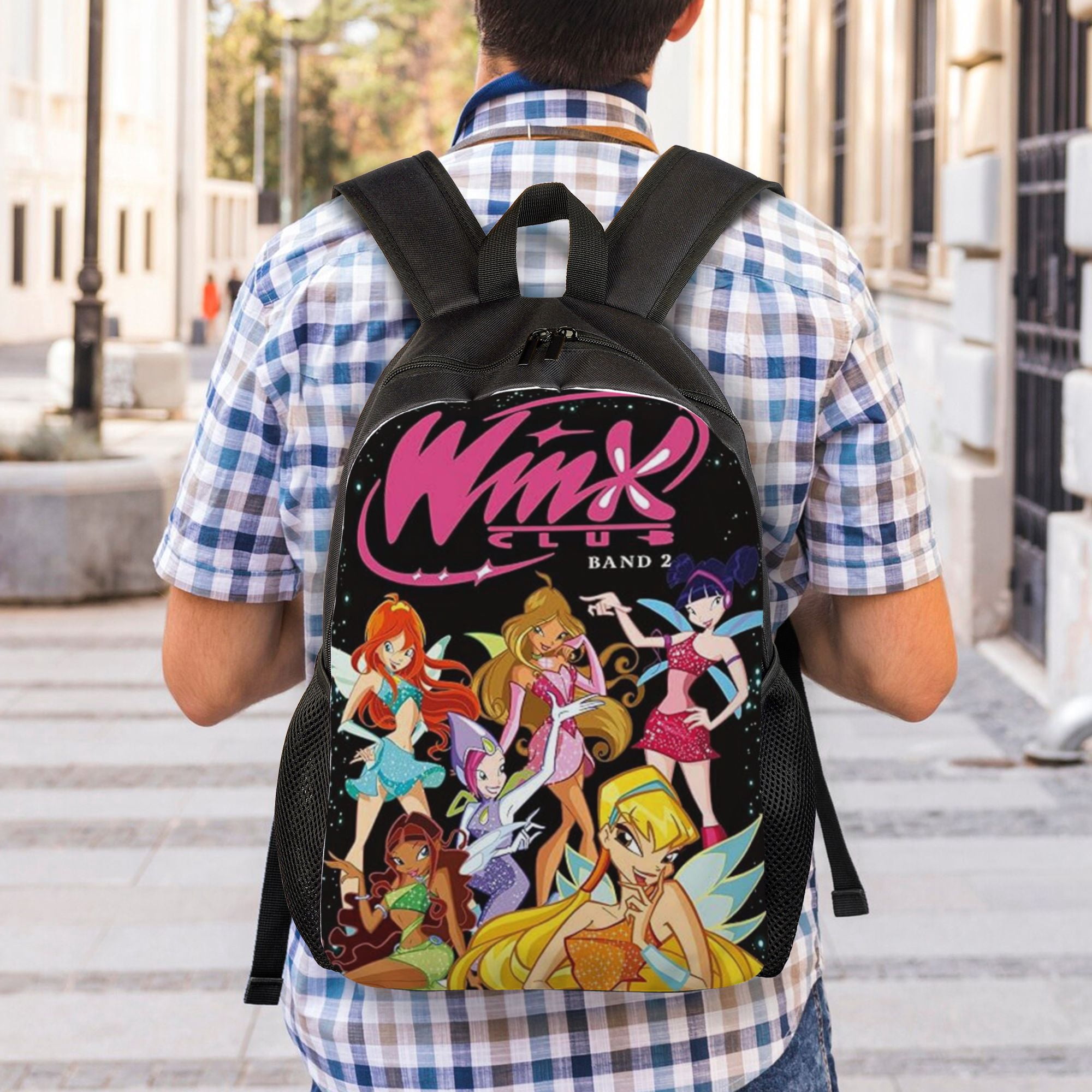 Winx Club Travel Backpack Back to Large Capacity Backpack, Backpack for Women Men Back to Supplies, Cartoon Style Casual Shoulders Backpack