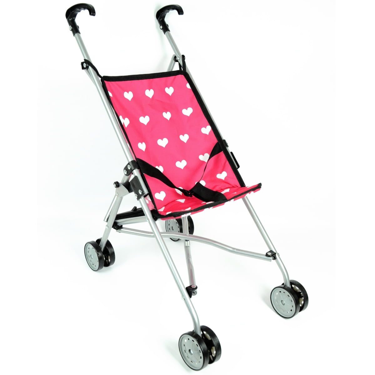 Precious Toys Pink & White Polka Dots Foldable Baby Doll Stroller 