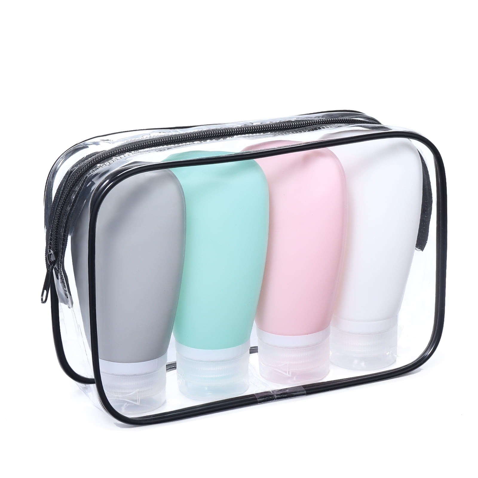 4Pack Silicone Travel Bottles, Leak Proof Squeezable Refillable Travel