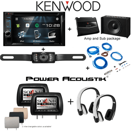 Kenwood DDX375BT 6.2” Receiver + Backup Camera + Power Acoustik H-78CC Two 7
