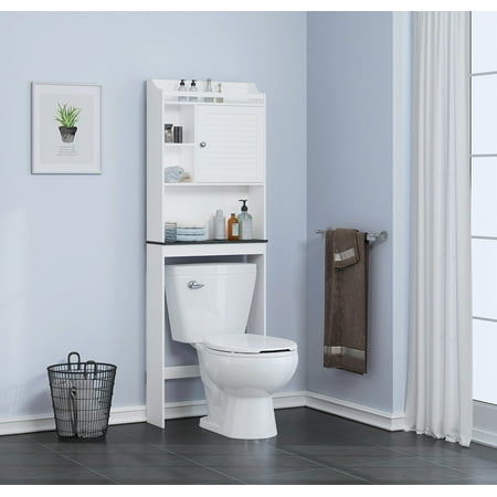 spirich home bathroom shelf over the toilet, bathroom cabinet  organizer,bathroom spacesaver, white