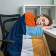thumbnail image 4 of Flannel Fleece Throw Blanket Abstract Geometric Color Block Lightweight Soft Plush Blankets,Orange Blue Watercolor Cozy Warm Throw Blanket for Couch Sofa Bed Car Office All Season Use 40x50in, 4 of 9