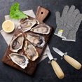 thumbnail image 2 of VASDEV Oyster Shucking Knife Set of 2 Stainless Steel Oyster Knifes and 2 Pairs Level 5 Cut-Resistant Gloves，Oyster Knives Suitable for All Kinds of Shells and Oysters Shucking，Kitchen tool, 2 of 9