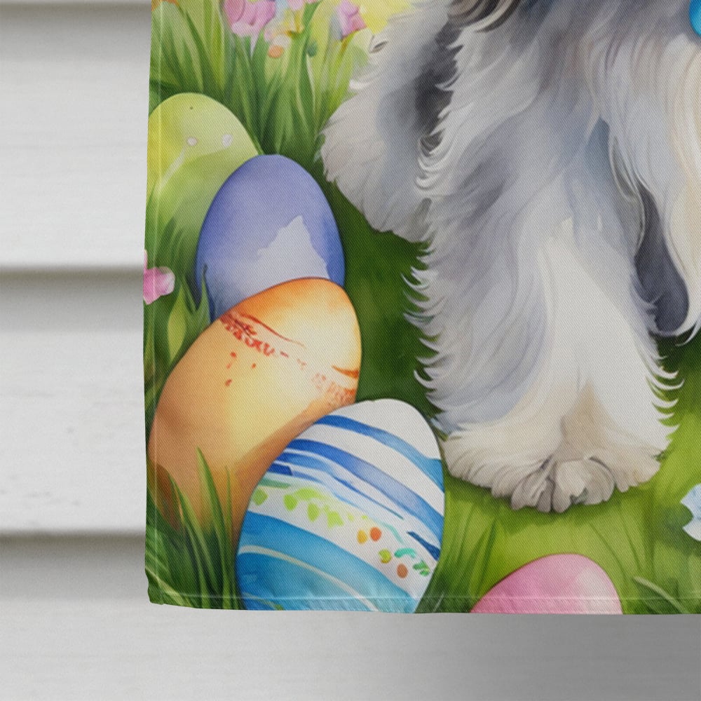 Tibetan Terrier Easter Egg Hunt House Flag 28 in x 40 in