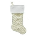 thumbnail image 6 of Northlight Cable Knit Christmas Stocking with Faux Fur Cuff - 20.5" - Cream and White, 6 of 7