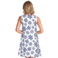 thumbnail image 2 of Bixox Robe Sans Manches à Imprimé Flocons de Neige Bleu Foncé pour Femmes avec Poches, Robe Décontractée Longueur Genou pour l'Été-Grand, 2 of 7