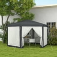 thumbnail image 2 of Outsunny Φ13' Hexagon Party Tent Patio Gazebo Outdoor Activity Event Canopy Quick Sun Shelter Pavilion with Netting Mesh Sidewall Dark Grey, 2 of 10