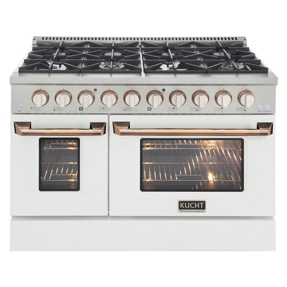 Kucht Professional 48" Stainless Steel Propane Gas Range in Silver/Gold/White