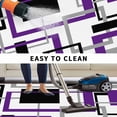 thumbnail image 5 of Purple Black Geometric Outdoor Rug for Patio/Deck/Porch, Non-Slip Large Area Rug 3 x 5 Ft, Minimalist Stripes Abstract Art Indoor Outdoor Rugs Washable Area Rugs, Reversible Camping Rug Carpet Runner, 5 of 8