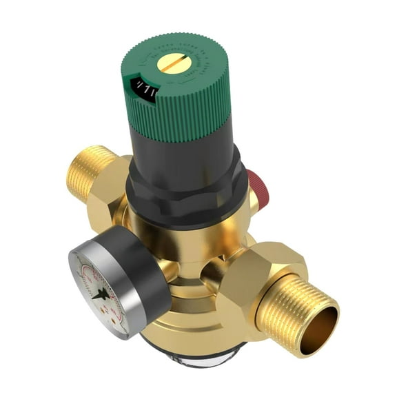 Water Pressure Regulator with Water Pressure Gauge and Mesh Filter Brass Pressure Reducing Valves for Drinking Water