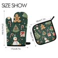 thumbnail image 2 of Yayeee Oven Mitts and Pot Holder Set of 2 Heat Resistant Kitchen Gloves Baking Hot Pad, Green Christmas Trees, 2 of 5