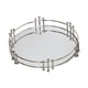 thumbnail image 3 of Bandeja de joyas decorativas Organizador de baratijas de bandeja Medilla de mesa de espejo de pared redonda para la mesa para artículos de tocador Plata, 3 of 8