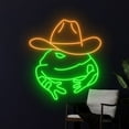 thumbnail image 3 of Handmadetneonsign Cowboy Frog Neon Light, Cowboy Hat Frog Led Light, Toad Led Sign, Western Light, 3 of 5