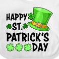 thumbnail image 4 of Inktastic Happy St. Patrick's Day Green Hat and Clovers Boys or Girls Baby Bib, 4 of 4