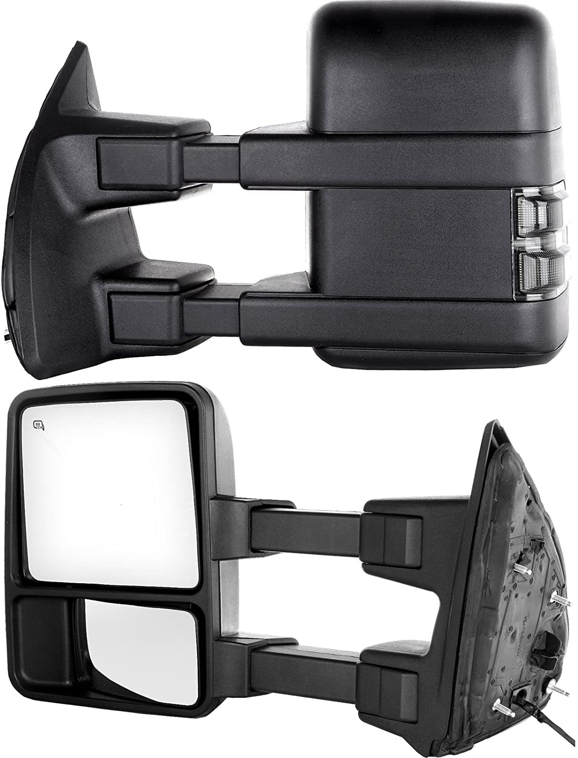 SCITOO Passenger Side View Mirror Manual Led Smoke Signal Lamps Towing Mirror fit 2008-2016 Ford F250 F350 F450 F550 Super Duty Pickup 