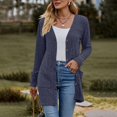 thumbnail image 6 of Women's Ribbed Knit Cardigan with Pockets Lightweight Long Sleeve Open Front Cover Up Cozy Lounge Wear for Fall, 6 of 9
