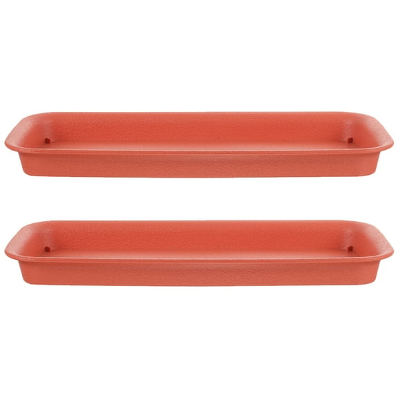 HERFIER 2Pcs Rectangular Flowerpot Water Tray Rectangular Plant Saucer Garden Plant Pot Holder Tray 15.52x6.56x1.26in
