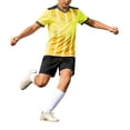thumbnail image 5 of TrendOFT Soccer Uniforms Kids Adults Short Sleeve Training Breathable Sports Team Wear Soccer Yellow 5-6 Years, 5 of 5