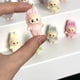 thumbnail image 2 of 10 Uds Mini muñeca Labubu flocado vinilo bebé Kawaii colgante accesorios adornos decoración de escritorio recoger juguete regalo para niños, 2 of 5