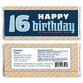thumbnail image 2 of Big Dot of Happiness Boy 16th Birthday - Candy Bar Wrapper Sweet Sixteen Birthday Party Favors - Set of 24, 2 of 4