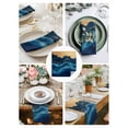 thumbnail image 4 of Cloth Napkins Set of 6 - 20x20 Inches, Navy Blue Washable Reusable Table Napkins, Modern Abstract Luxury Golden Soft & Absortbent Dining Napkin for Party Wedding Hotel Restaurant, 4 of 8