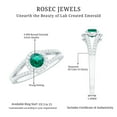 thumbnail image 4 of Rosec Jewels Lab Created Emerald Ring with Diamond Halo (1 CT, AAAA Grade), 925 Sterling Silver, US 5.50, 4 of 7