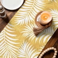 thumbnail image 3 of Palm Leaves Yellow Table Runner 90 Inches, Summer Botanical Coastal Tropical Bed Runner Dresser Scarves Tabletop for Indoor Outdoor Parties/Ceremony/Banquet, 13" x 90", 3 of 9