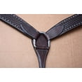 thumbnail image 2 of BAR H EQUINE Genuine Horse Hand Tooled Basketweave Leather Breast Collar Dark Brown, 2 of 3