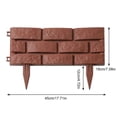 thumbnail image 3 of Linnome 4PC Plastic Edgings Garden Picket Fence for Grass Flowerbeds, Weather Proof Plastic Garden Border Decorative Panels, Brown 17.72x11.81x3.15in, 3 of 6