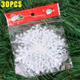 thumbnail image 3 of 30 piezas de copos de nieve navideños con purpurina blanca, copos de nieve falsos, colgantes para árbol de Navidad, adornos para fiestas en casa y Año Nuevo, 3 of 5