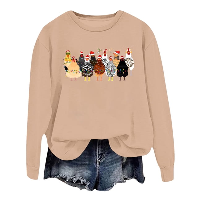 WEAIXIMIUNG Chandails en Molleton à Col Rond Graphiques pour Femmes Pull à Capuche Imprimé Lettre Col Rond pour Automne & Hiver