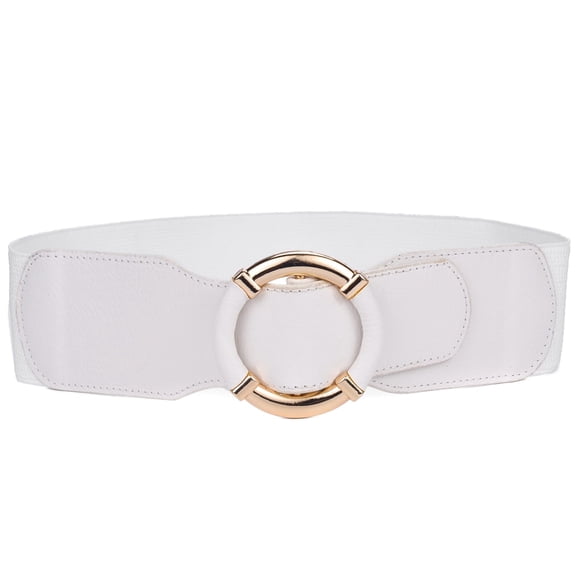 FLORNIX Women Elastic White Belt Stretchy Wide Waist Vintage Cinch Womens Belts M-Xxl