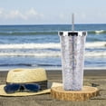 thumbnail image 5 of Vaso de plástico de doble capa de 700 ml, vaso de pajita con purpurina y lentejuelas transparentes simples, vaso de agua de gran capacidad, 5 of 5