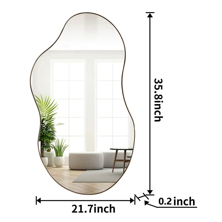 Irregular Mirror for Wall, Novelty Cloud Shaped Wall Mirror Asymmetrical  Wall Mirror for Living Room Bathroom Entryway 22x36