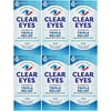 Clear Eyes Triple Action Relief Eye Drops, 0.5 fl oz (Pack - 6)