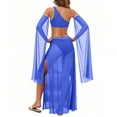 thumbnail image 4 of Womens Fashion 2026 Lingerie for Women Rave Outfits for Festival Sexy Costume Outfit Mesh Sheer Bra Top High Waist Split Maxi Skirt, 4 of 5