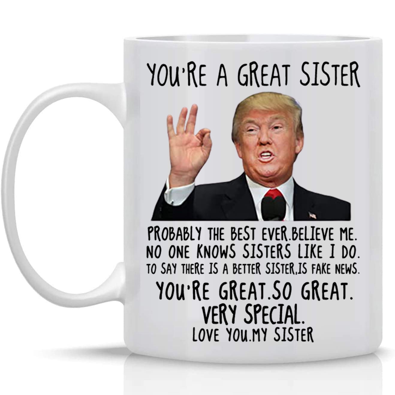 SUNENAT You're A Great Sister Trump Mug, Sister Coffee Mugs Ceramic White  11 Fl Oz, Birthday Gag Gifts for Sister, Funny Mother's Christmas Gifts for  Sister 