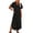 Black, variant on Womens Maxi Dress V Neck Short Flutter Sleeve Casual Flowy Long Dresses with Side Split