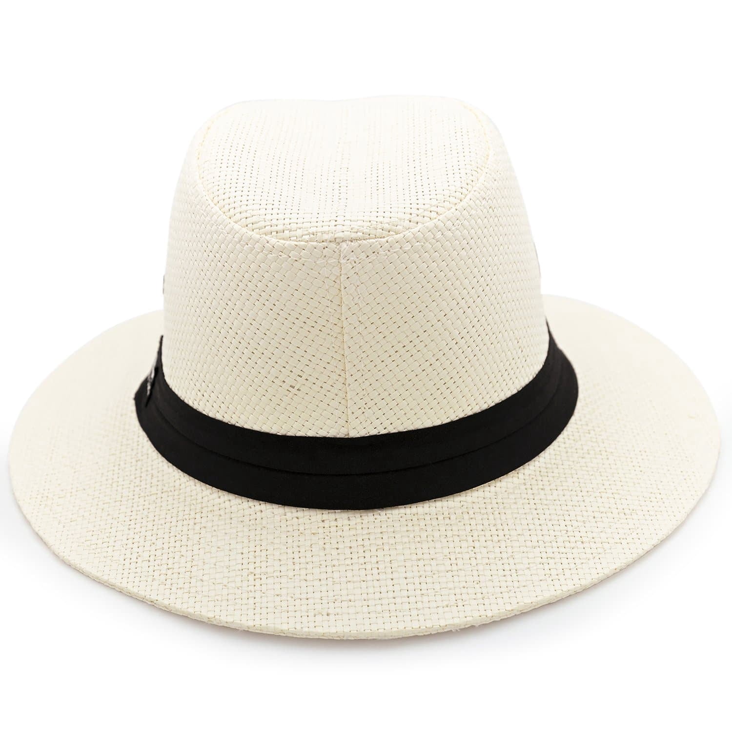 Panama Jack Natural Matte Toyo Safari Sun Hat with Black Band, 2 1/2" Brim, UPF (SPF) 50+ Sun Protection (Large)